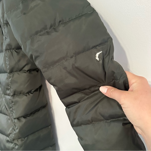 Michael Kors Coat Olive Green Faux Fur Hood Women's Medium - Picture 11 of 13